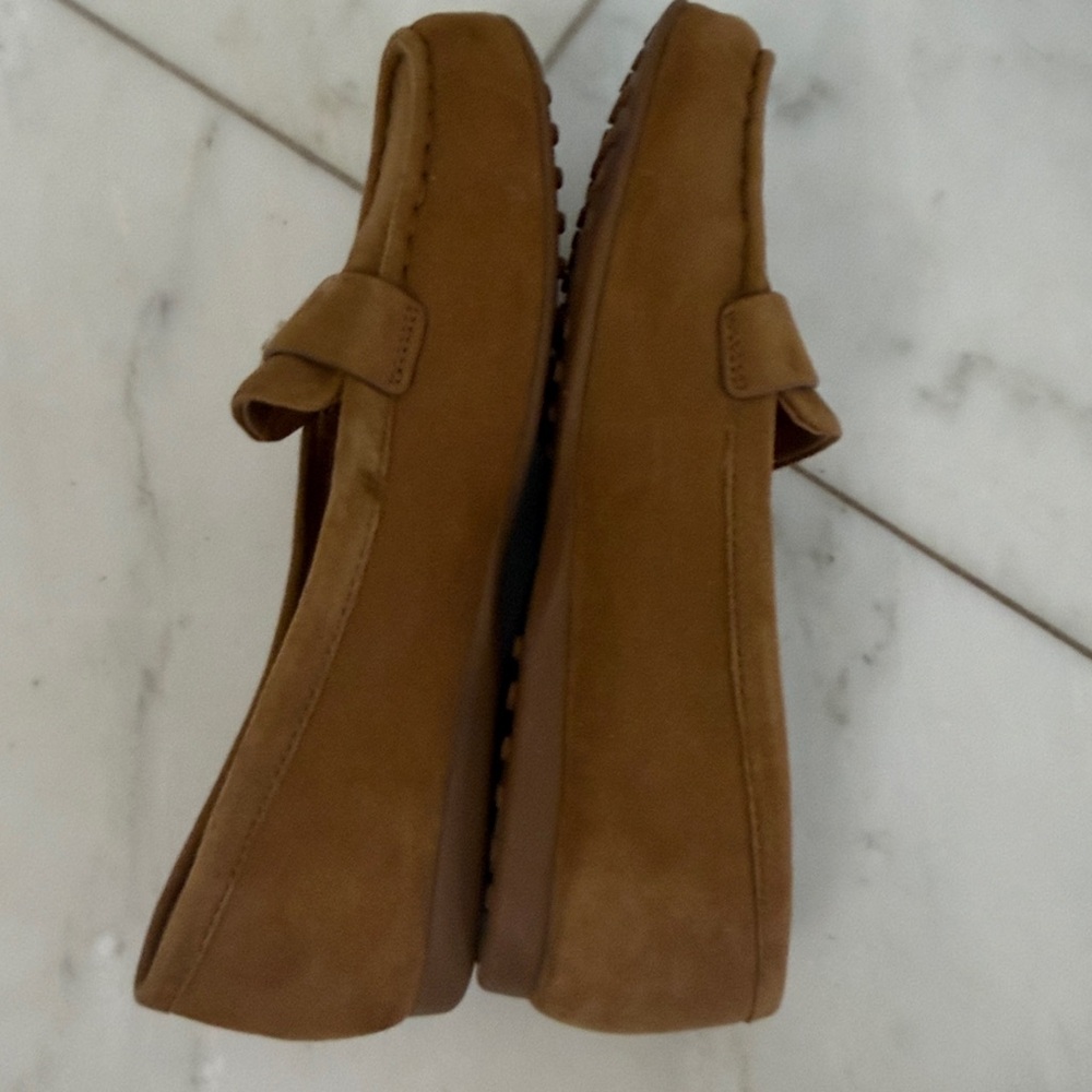 Kate Spade Camellia Tan Suede Leather Driving Shoe Slip On Loafer Women’s 5.5 - Picture 5 of 8